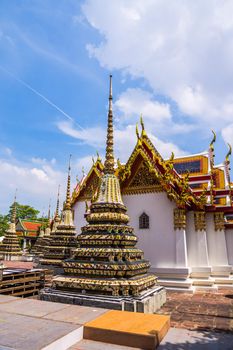 Area of the Wat Pho, the Temple of the Reclining Buddha in Bangkok, Thailand.