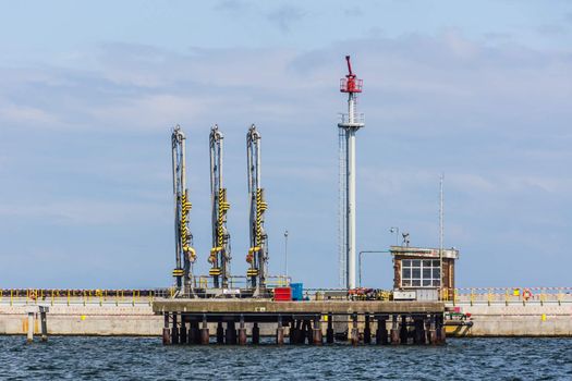 Ship refueling station, on July 10, 2013, in the Port of Gdynia - the third largest seaport in Poland, specialized in handling containers, ro-ro and ferry transport.