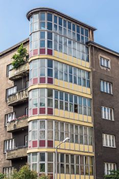 An interesting example of the architectural functionalism style in Katowice, Silesia region, Poland. Functionalism was a very popular style in the thirties of 20th century and city has a wide collection of the buildings constructed in those days.