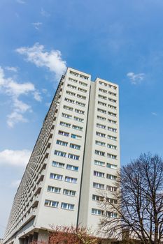 Residential block called "Superjednostka" (Super unit) in Katowice, Silesia region, Poland. Built in 1972, structure is considered one of the biggest residential buildings in Poland.