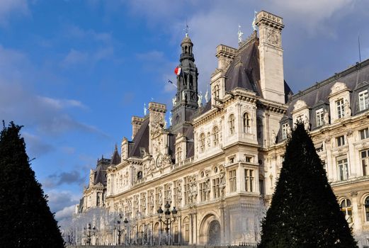 The Hotel de Ville (city hall) in Paris, France