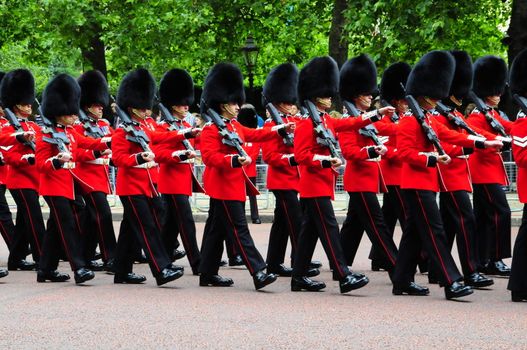 Grenadier guards marching on parade