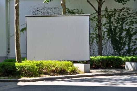 blank billboard on the background of a modern building