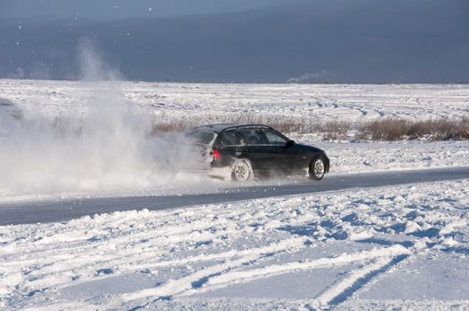 Car drift spray snow