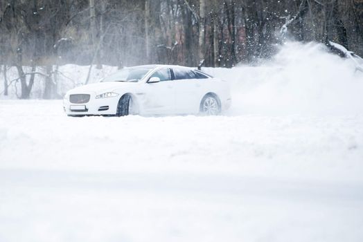 Car drift spray snow