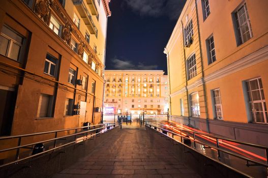 night view from the court into the lighted street.JPG