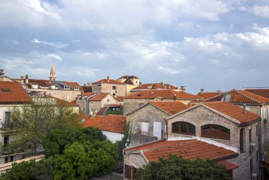 the old town with the residential development