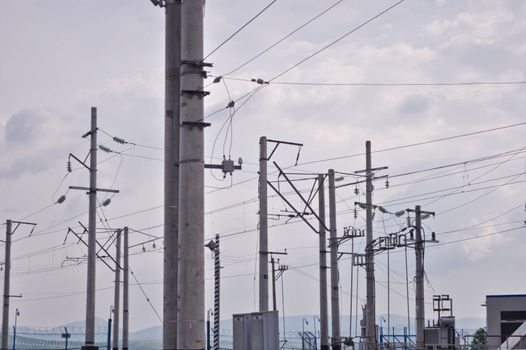 pillars and electrical wires