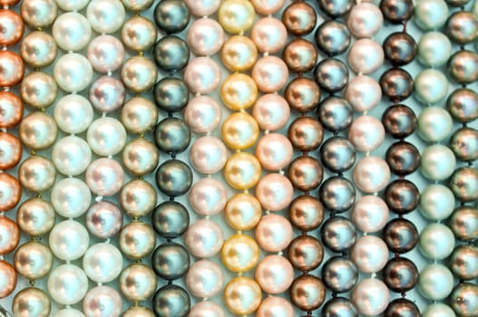 a lot of pearl beads close up