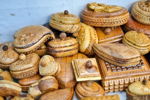 the handmade traditional national Armenian wooden caskets
