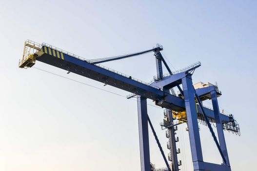 large cranes in sea cargo port of Rotterdam