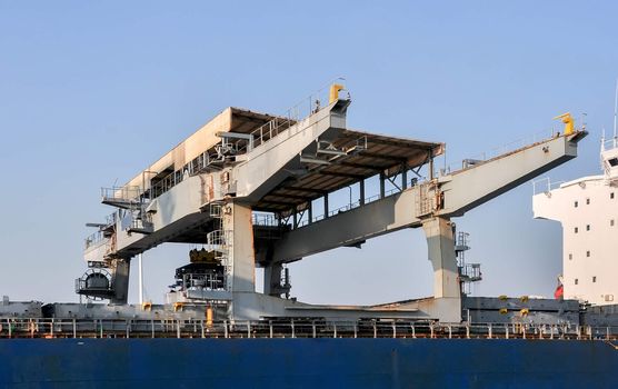 large cranes in sea cargo port of Rotterdam