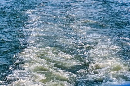 seethe water from the propeller sea ship