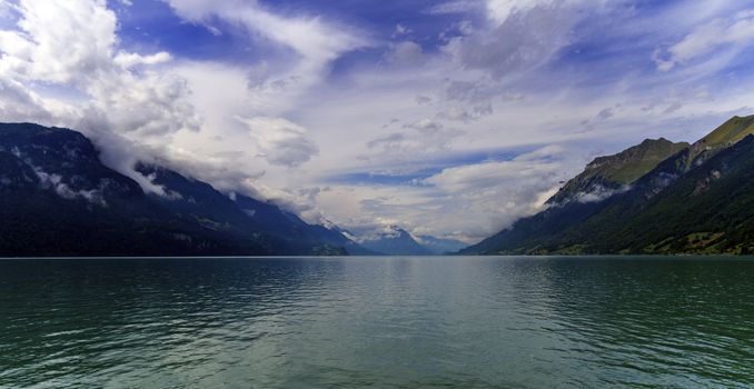 Brienz lake by cloudy day, Bern, Switzerland