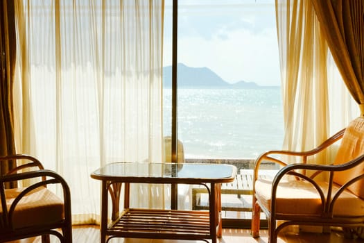 Tropical Seaview Through Window