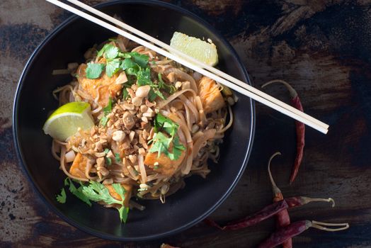 Bowl of Vegetarian Pad Thai Noodles