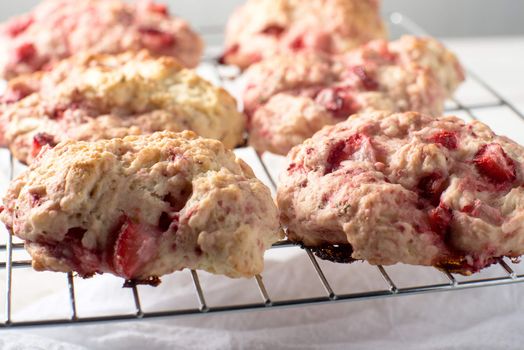 Fresh scones strawberry rosemary dessert