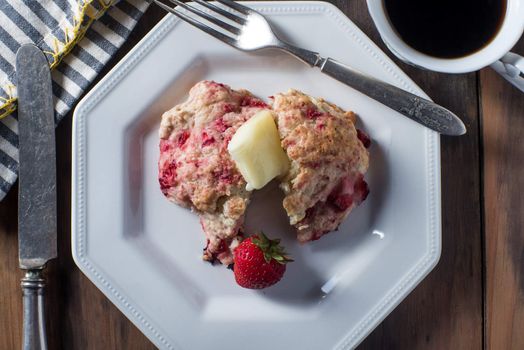 Fresh scones strawberry rosemary dessert