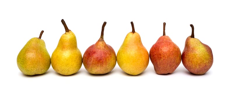 Ripe pears isolated on white background