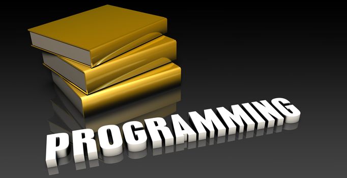 Programming Subject with a Pile of Education Books