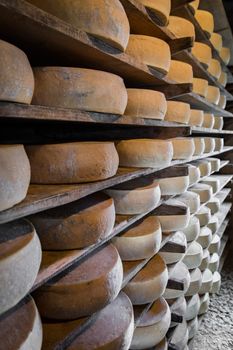 Alpine hut that produces and sells homemade cheeses.