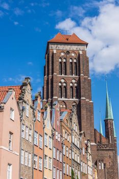 Basilica of the Assumption of the Blessed Virgin Mary in Gdansk, Poland.  Roman Catholic church built in 14th century (construction started in 1343) is the largest brick church in the world.