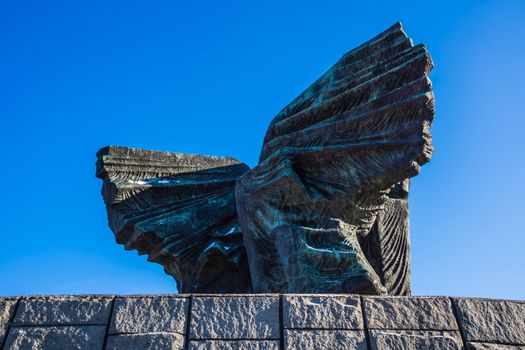 Close up of Silesian Insurgents Monument in Katowice, on March 23, 2013. Monument commemorates Silesian uprisings against German authorities in the years 1919-1921.