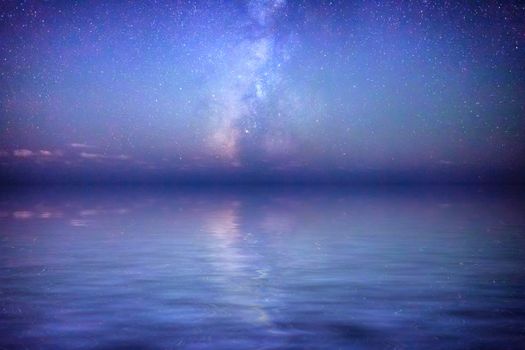 Milky Way reflected in the Mediterranean Sea