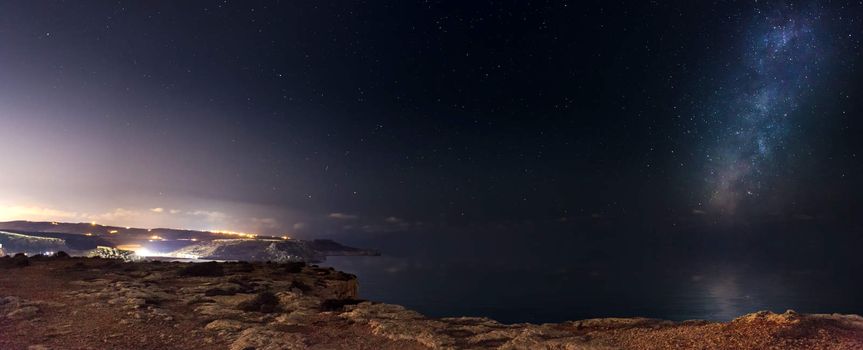 The beautiful night sky as seen from Majjistral Point in Malta