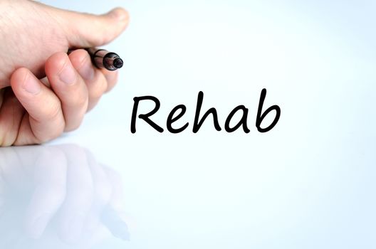 Rehab text concept isolated over white background