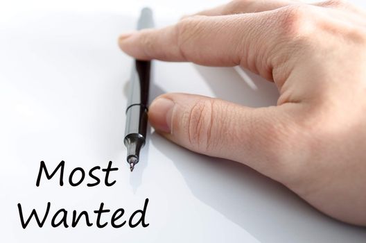 Most wanted text concept isolated over white background