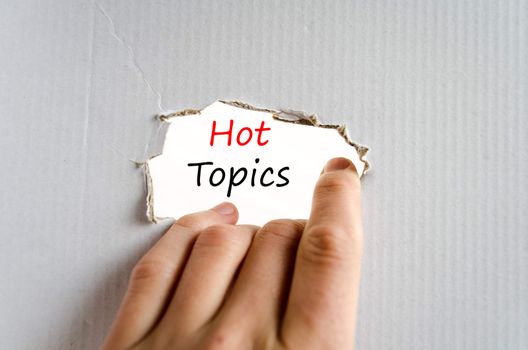 Hot topics text concept isolated over white background