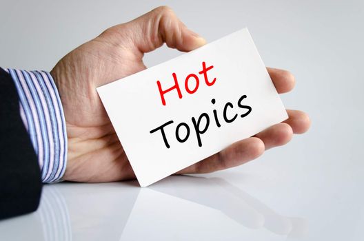 Hot topics text concept isolated over white background