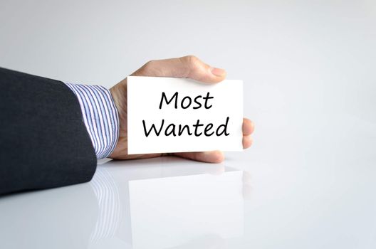 Most wanted text concept isolated over white background