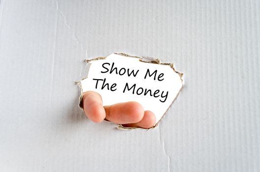 Show me the money text concept isolated over white background