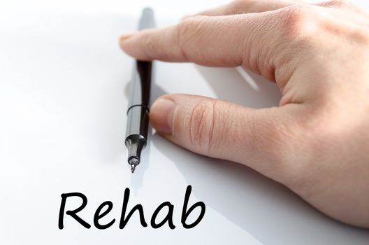 Rehab text concept isolated over white background