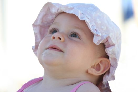 Portrait of Little baby girl on the beach