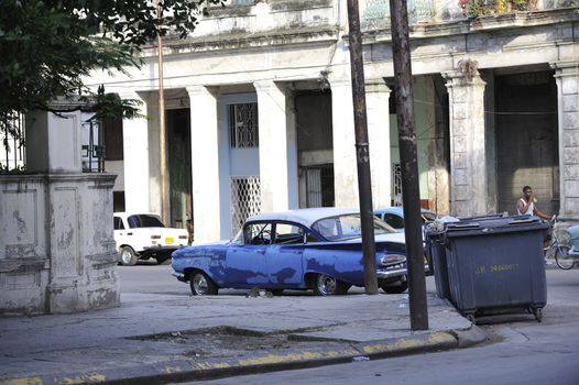 Havana, Cuba, August 2013.  Center of the city looks great in some parts: buildings renewed and streets are clean. Though in the neighborhood the houses are obsolete and dirty.