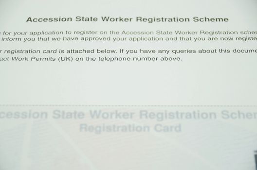 Accession State Worker Registration Scheme, Application for work in UK
