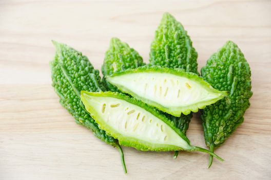 Close-up of vegetable bitter melon.