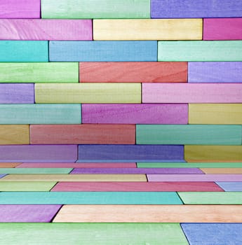 colorful wooden wall background.