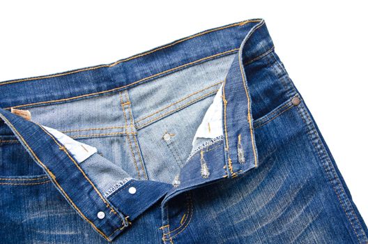 Blue Jeans Isolated on White background.