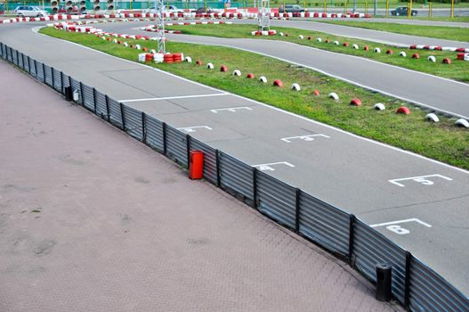 start grid on an open racetrack