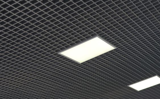 ceiling with white square lamps