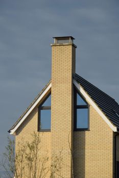 Modern English End of House with Chimney