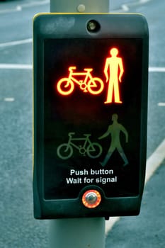 Pedestrian Control signal set at Red