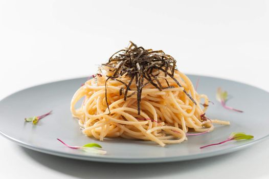 Pasta with Mentaiko (Cod fish's roe) sauce, Japanese food in European style