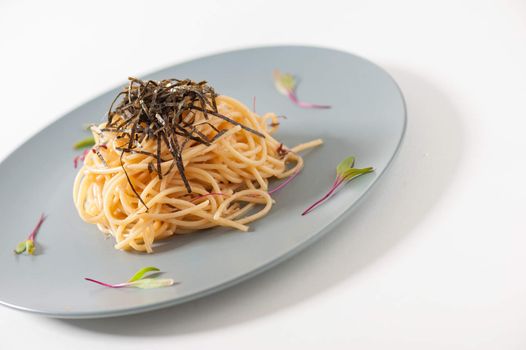 Pasta with Mentaiko (Cod fish's roe) sauce, Japanese food in European style