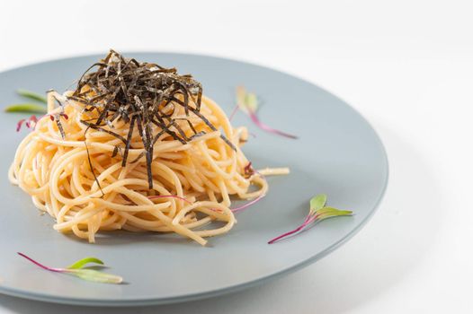 Pasta with Mentaiko (Cod fish's roe) sauce, Japanese food in European style