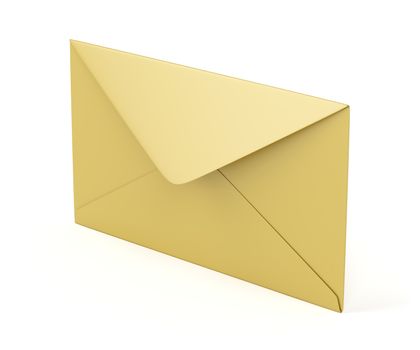 Open envelope on white background